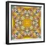 A Symmetric Floral Montage with Yellow Autumn Leafes-Alaya Gadeh-Framed Photographic Print