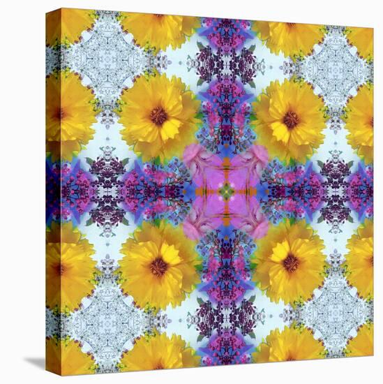 A Symmetric Ornament from Flowers, Photograph, Layer Work-Alaya Gadeh-Stretched Canvas