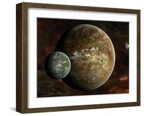 A System of Extraterrestrial Planets and their Moons-Stocktrek Images-Framed Photographic Print