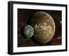 A System of Extraterrestrial Planets and their Moons-Stocktrek Images-Framed Photographic Print