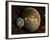 A System of Extraterrestrial Planets and their Moons-Stocktrek Images-Framed Photographic Print