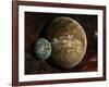 A System of Extraterrestrial Planets and their Moons-Stocktrek Images-Framed Photographic Print