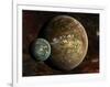 A System of Extraterrestrial Planets and their Moons-Stocktrek Images-Framed Photographic Print