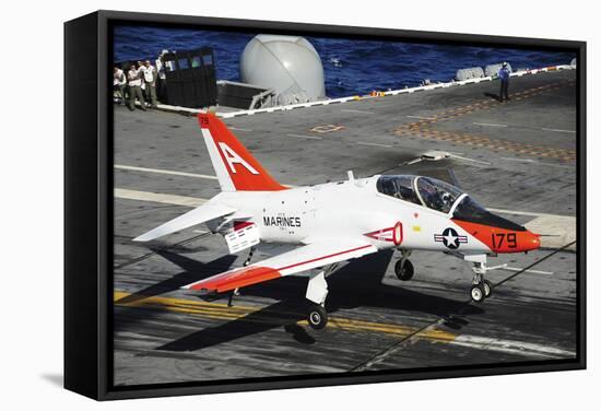 A T-45C Goshawk Lands on the Flight Deck of USS Theodore Roosevelt-null-Framed Stretched Canvas