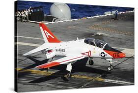 A T-45C Goshawk Lands on the Flight Deck of USS Theodore Roosevelt-null-Stretched Canvas