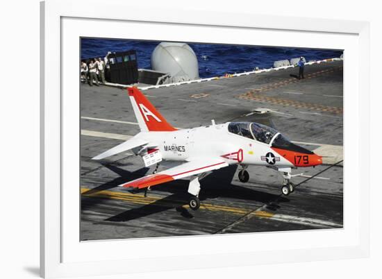 A T-45C Goshawk Lands on the Flight Deck of USS Theodore Roosevelt-null-Framed Photographic Print