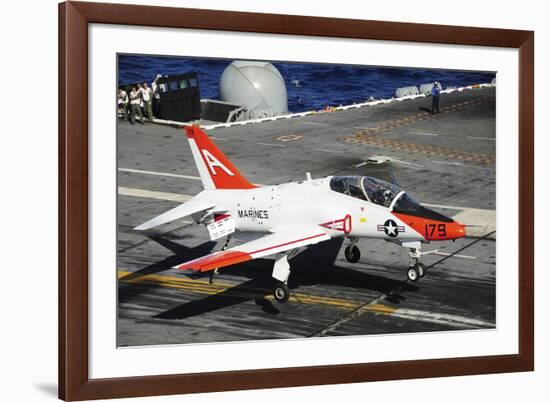 A T-45C Goshawk Lands on the Flight Deck of USS Theodore Roosevelt-null-Framed Photographic Print