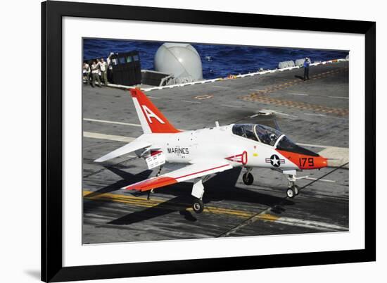 A T-45C Goshawk Lands on the Flight Deck of USS Theodore Roosevelt-null-Framed Photographic Print