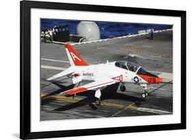 A T-45C Goshawk Lands on the Flight Deck of USS Theodore Roosevelt-null-Framed Photographic Print