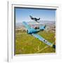 A T-6 Texan and P-51D Mustang in Flight over Chino, California-null-Framed Photographic Print