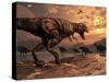 A T-Rex Plans His Attack on a Herd of Parasaurolophus Dinosaurs-Stocktrek Images-Stretched Canvas