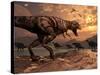 A T-Rex Plans His Attack on a Herd of Parasaurolophus Dinosaurs-Stocktrek Images-Stretched Canvas