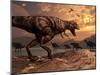 A T-Rex Plans His Attack on a Herd of Parasaurolophus Dinosaurs-Stocktrek Images-Mounted Photographic Print