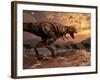 A T-Rex Plans His Attack on a Herd of Parasaurolophus Dinosaurs-Stocktrek Images-Framed Photographic Print
