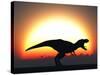 A T. Rex Silhouetted Against the Setting Sun at the End of a Prehistoric Day-Stocktrek Images-Stretched Canvas