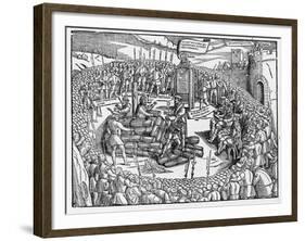 A Table Describing the Burning of Bishop Ridley and Father Latimer at Oxford-null-Framed Giclee Print