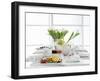 A Table Laid for Breakfast with White Tulips and Fruit-Karin Hessmann-Framed Photographic Print