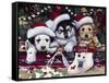 A Tail Wagging Christmas-Jenny Newland-Framed Stretched Canvas