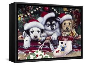 A Tail Wagging Christmas-Jenny Newland-Framed Stretched Canvas