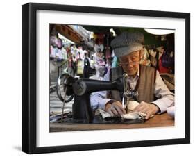 A Tailor at Work in Hong Kong, China-Andrew Mcconnell-Framed Photographic Print