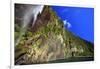 A Tall Waterfall Drops Off a Steep Cliff into Waters, Milford Sound on South Island, New Zealand-Paul Dymond-Framed Photographic Print