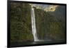 A Tall Waterfall Drops Off a Steep Cliff into Waters, Milford Sound on South Island, New Zealand-Paul Dymond-Framed Photographic Print