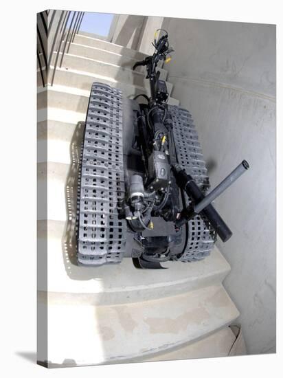 A Talon 3B Robot Unit Climbing a Flight of Stairs During a Training Mission in Bahrain-Stocktrek Images-Stretched Canvas