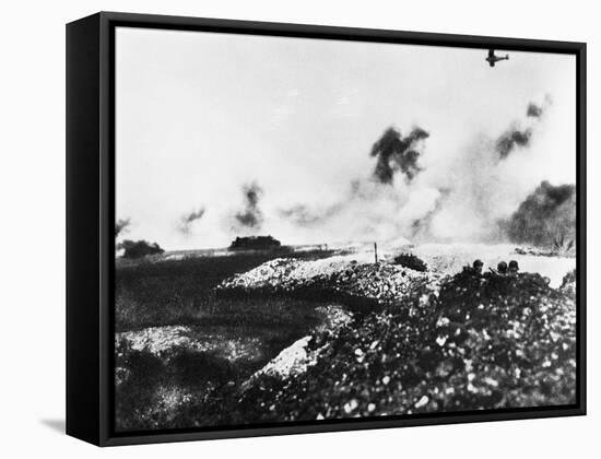 A Tank and Air Battle-null-Framed Stretched Canvas