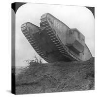 A Tank Breaking Through the Wire at Cambrai, France, World War I, C1917-C1918-null-Stretched Canvas