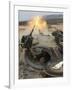 A Tank Crewman Braces Himself After Firing a 120mm Round from a M1A1 Abrams Battle Tank-Stocktrek Images-Framed Photographic Print