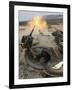 A Tank Crewman Braces Himself After Firing a 120mm Round from a M1A1 Abrams Battle Tank-Stocktrek Images-Framed Photographic Print