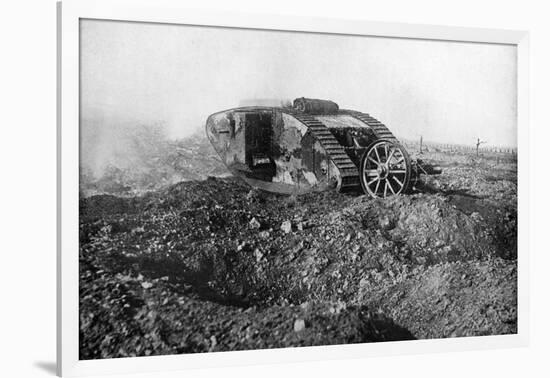 A Tank in Action on the Western Front, Somme, France, First World War, 1914-1918-null-Framed Giclee Print