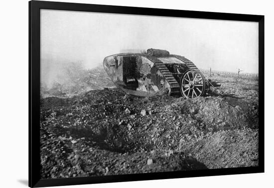 A Tank in Action on the Western Front, Somme, France, First World War, 1914-1918-null-Framed Giclee Print