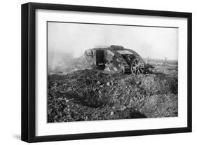A Tank in Action on the Western Front, Somme, France, First World War, 1914-1918-null-Framed Giclee Print