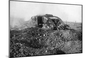 A Tank in Action on the Western Front, Somme, France, First World War, 1914-1918-null-Mounted Giclee Print