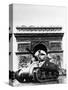 A Tank of the French Armored Division Passes by the Arc De Triomphe-null-Stretched Canvas