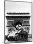 A Tank of the French Armored Division Passes by the Arc De Triomphe-null-Mounted Premium Photographic Print