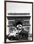 A Tank of the French Armored Division Passes by the Arc De Triomphe-null-Framed Photographic Print