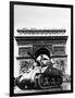 A Tank of the French Armored Division Passes by the Arc De Triomphe-null-Framed Photographic Print