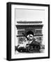 A Tank of the French Armored Division Passes by the Arc De Triomphe-null-Framed Photographic Print