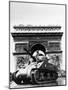 A Tank of the French Armored Division Passes by the Arc De Triomphe-null-Mounted Photographic Print