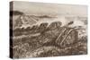 A Tank Offensive at Cambrai, France, Illustration from 'The Outline of History' by H.G. Wells,…-English School-Stretched Canvas