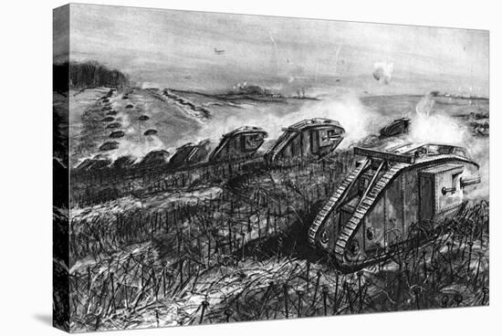 A Tank Offensive at Cambrai, France-null-Stretched Canvas