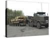 A Tank Transporter Hauling a Challenger 2 Main Battle Tank To Wales For An Exercise-Stocktrek Images-Stretched Canvas