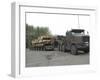 A Tank Transporter Hauling a Challenger 2 Main Battle Tank To Wales For An Exercise-Stocktrek Images-Framed Premium Photographic Print
