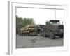 A Tank Transporter Hauling a Challenger 2 Main Battle Tank To Wales For An Exercise-Stocktrek Images-Framed Photographic Print