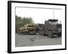 A Tank Transporter Hauling a Challenger 2 Main Battle Tank To Wales For An Exercise-Stocktrek Images-Framed Photographic Print