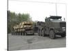 A Tank Transporter Hauling a Challenger 2 Main Battle Tank To Wales For An Exercise-Stocktrek Images-Stretched Canvas