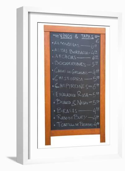 A Tapas Menu in Valencia, Spain-RobWilson-Framed Art Print