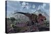 A Tarbosaurus Dinosaurs Hunting for Food-Stocktrek Images-Stretched Canvas